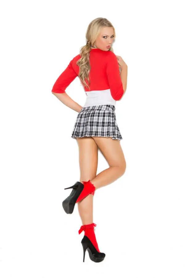 Back view of Dean’s List Diva 2-piece costume on white background.